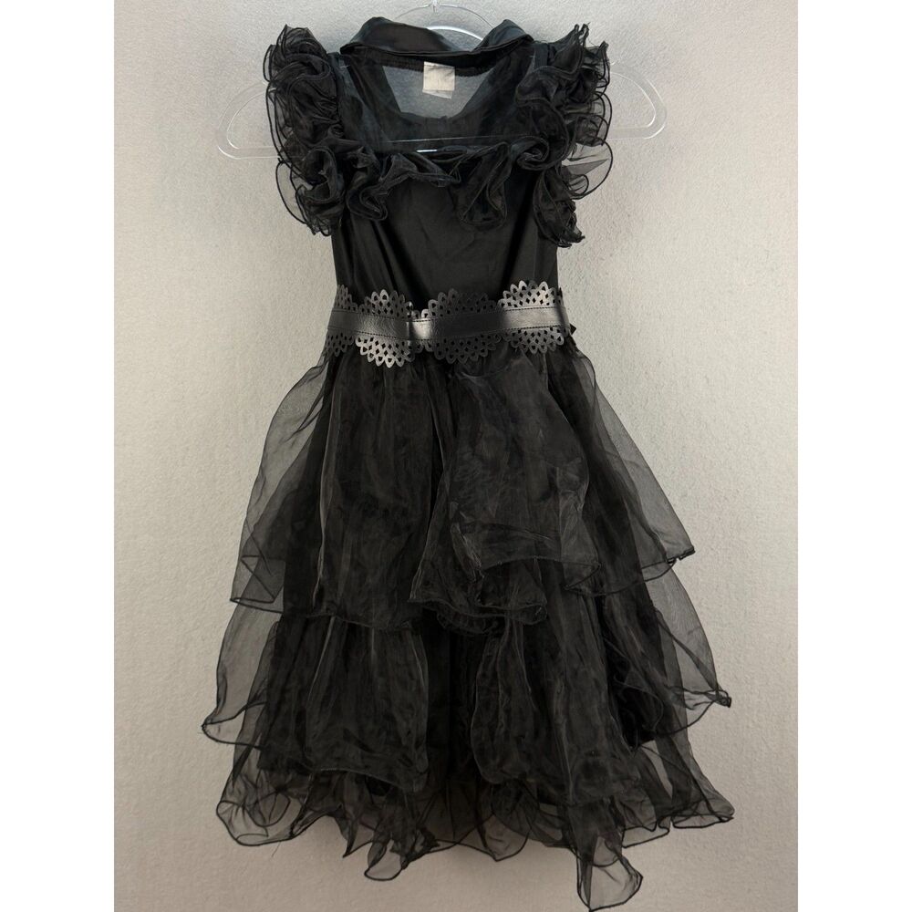 Spirit Wednesday Addams Rave’N Dance Dress Costume Girls M 8-10 Belt